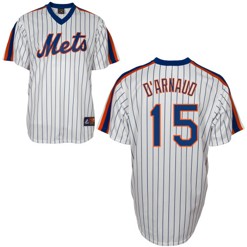 Travis d-Arnaud #15 MLB Jersey-New York Mets Men's Authentic Home Cooperstown White Baseball Jersey
